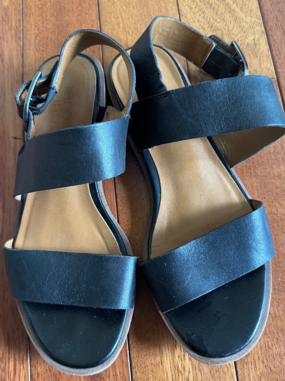 Black Leather Franco Sarto Sandals